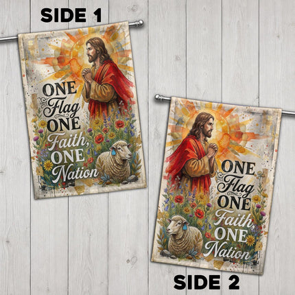 One Flag One Faith One Nation God Inspired Jesus Lamb Flag