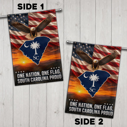 South Carolina Proud Bald Eagle American Patriotic Flag