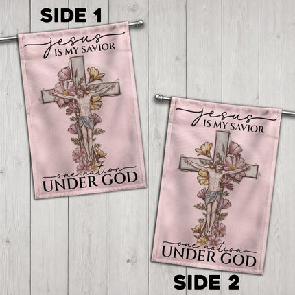 SP-01 Jesus Christ Flag Faith and Courage One Nation Under God Family Gatherings
