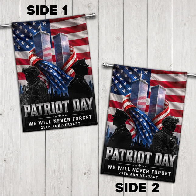Patriot Day 25th Anniversary Thin Blue Line Police Twin Towers Memorial Flag
