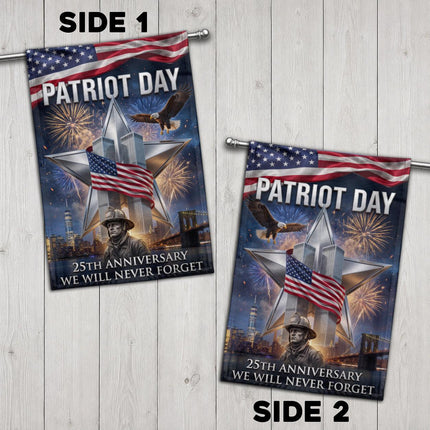 Firefighter Star Twin Towers Patriot Day 25th Anniversary Flag
