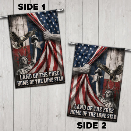 Texas Flag Land of the Free Liberty Eagle Lone Star Flag