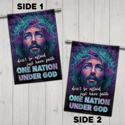 SP-01 God and Country One Nation Under God Jesus Garden Flag Faith-Based Events