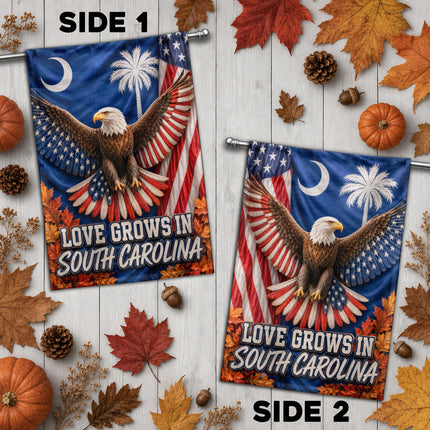 South Carolina Patriotic Eagle Autumn Pride Flag
