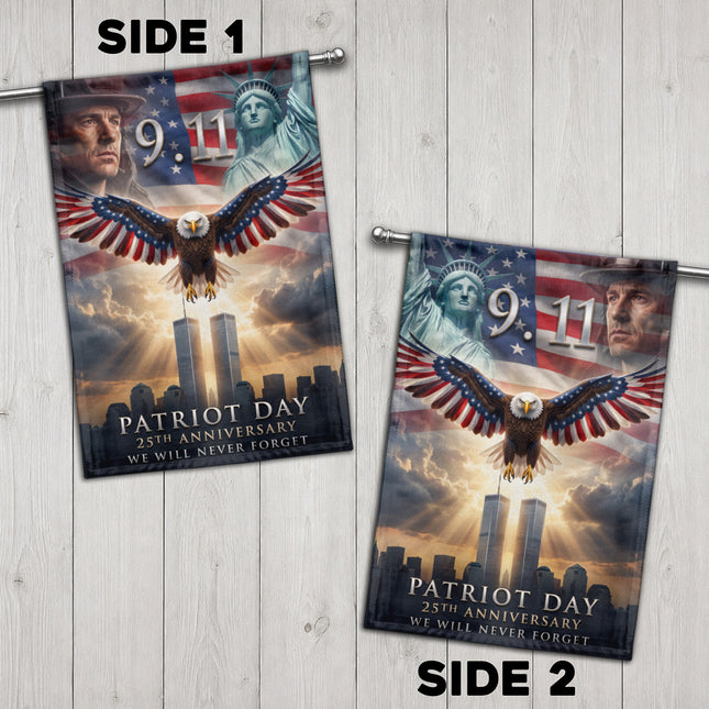 Patriot Day 25th Anniversary Liberty Eagle Firefighter 9 11 Memorial Flag