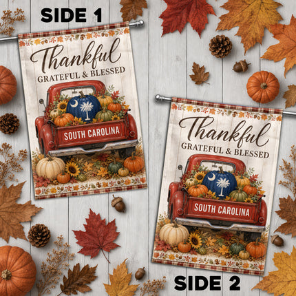 South Carolina Thankful Harvest Truck Fall Flag
