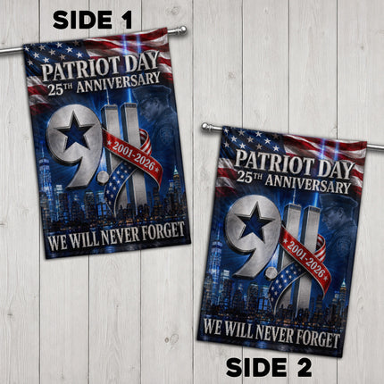 Patriot Day 25th Anniversary 2001 2026 Police Star Twin Towers Flag