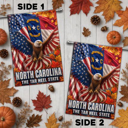 North Carolina Fall Patriotic Eagle Tar Heel State Flag