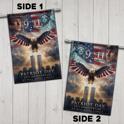 Patriot Day 25th Anniversary Liberty Eagle Firefighter 9 11 Memorial Flag