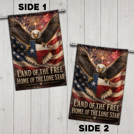 Texas Flag Land of the Free Lone Star Eagle Patriotic Flag