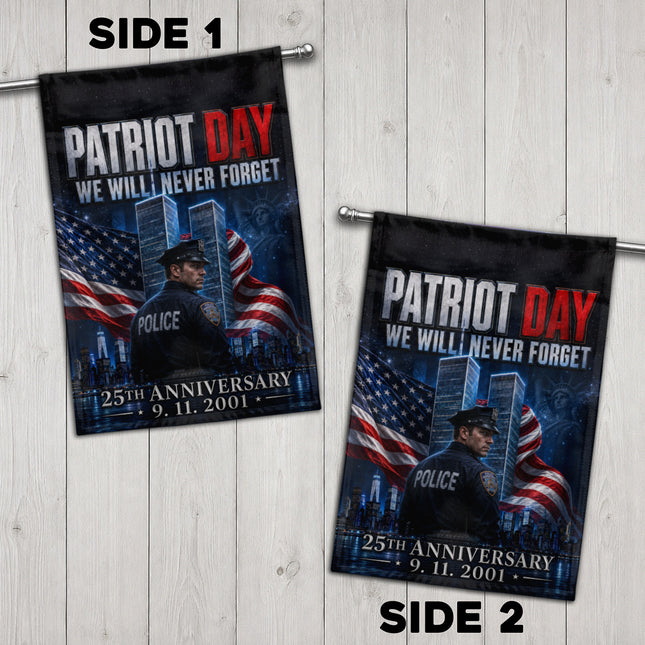 25th Anniversary Patriot Day Night Watch Police Twin Towers Memorial Flag