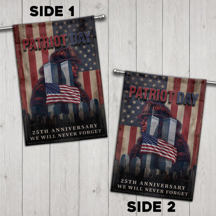 Patriot Day 25th Anniversary Firefighter Twin Towers Tribute Flag