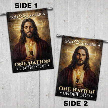 SP-01 Christian Patriotic Flag God Bless America One Nation Under God Memorial Day