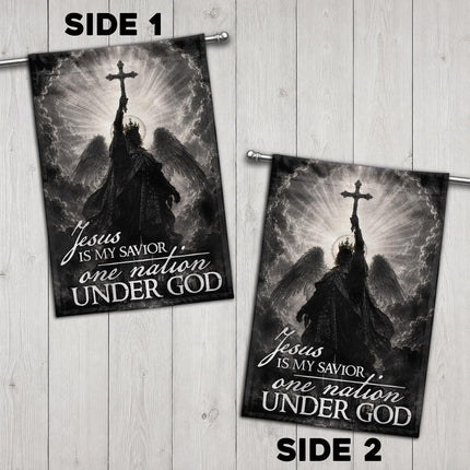 Jesus Is My Savior Angel Cross One Nation Under God Flag