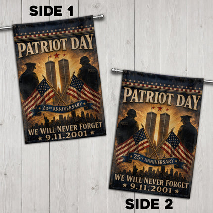 Patriot Day 25th Anniversary Crossed Flags Police Honor Guard Memorial Flag