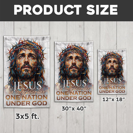 SP-01 One Nation Under God Jesus Is My Savior Christian Garden Flag Family Gatherings