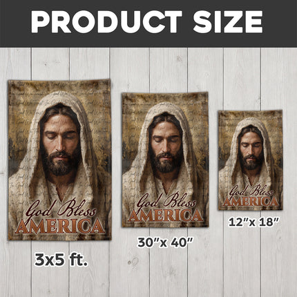 SP-01 Jesus American Flag God Bless America Christian Garden Flag Fourth of July
