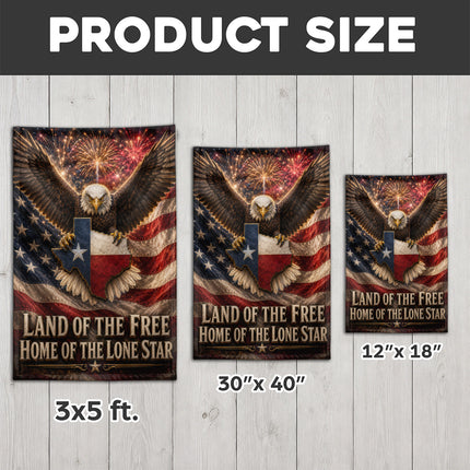 Texas Flag Land of the Free Lone Star Eagle Patriotic Flag