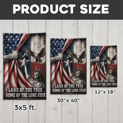 Texas Flag Land of the Free Liberty Eagle Lone Star Flag