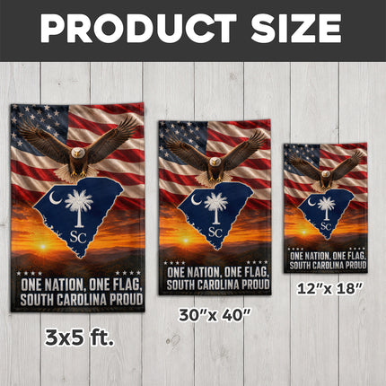 South Carolina Proud Bald Eagle American Patriotic Flag