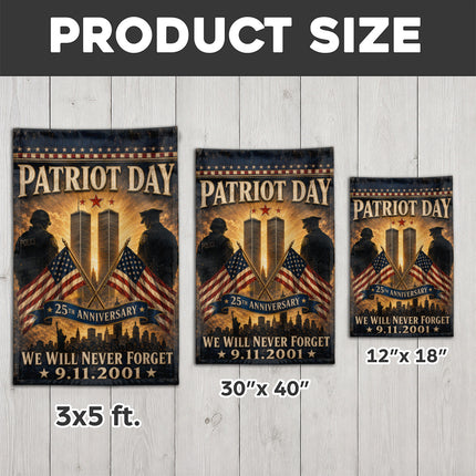 Patriot Day 25th Anniversary Crossed Flags Police Honor Guard Memorial Flag