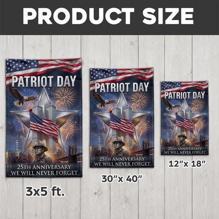 Firefighter Star Twin Towers Patriot Day 25th Anniversary Flag