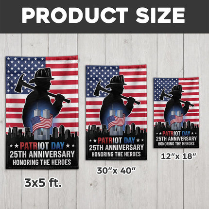Patriot Day 25th Anniversary Firefighter Heroes Memorial Flag