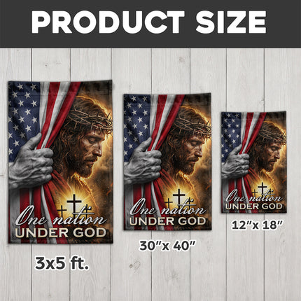 One Nation Under God Jesus American Flag Cross Flag