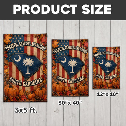 South Carolina Thankful Grateful Blessed Autumn Harvest Flag