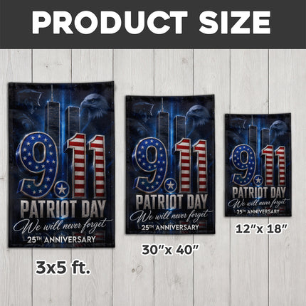 Patriot Day 25th Anniversary Midnight Police Eagle 9 11 Memorial Flag
