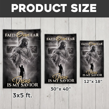 SP-01 Religious Yard Decor Flag Faith Over Fear Jesus Is My Savior Memorial Day