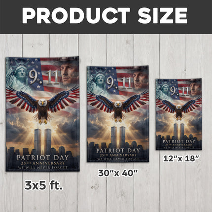 Patriot Day 25th Anniversary Liberty Eagle Firefighter 9 11 Memorial Flag