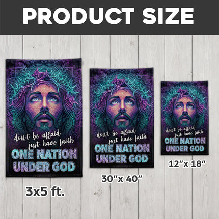 SP-01 God and Country One Nation Under God Jesus Garden Flag Faith-Based Events