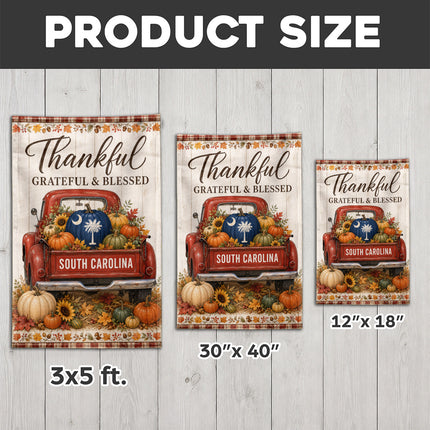 South Carolina Thankful Harvest Truck Fall Flag