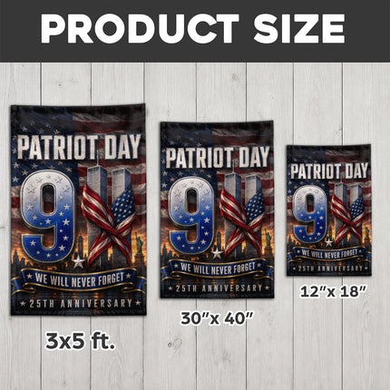 SP-01 We Will Never Forget Twin Towers Patriot Day Flag