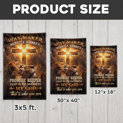 Way Maker Miracle Worker Promise Keeper Flag
