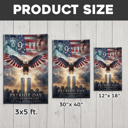 Patriot Day 25th Anniversary Liberty Eagle Firefighter 9 11 Memorial Flag