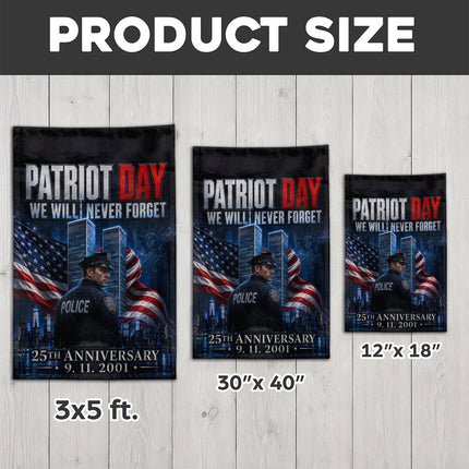 25th Anniversary Patriot Day Night Watch Police Twin Towers Memorial Flag