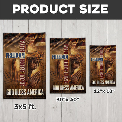 SP-01 Faith Freedom Hope Love God Bless America Jesus Garden Flag Memorial Day