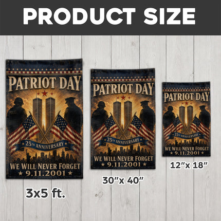 Patriot Day 25th Anniversary Crossed Flags Police Honor Guard Memorial Flag