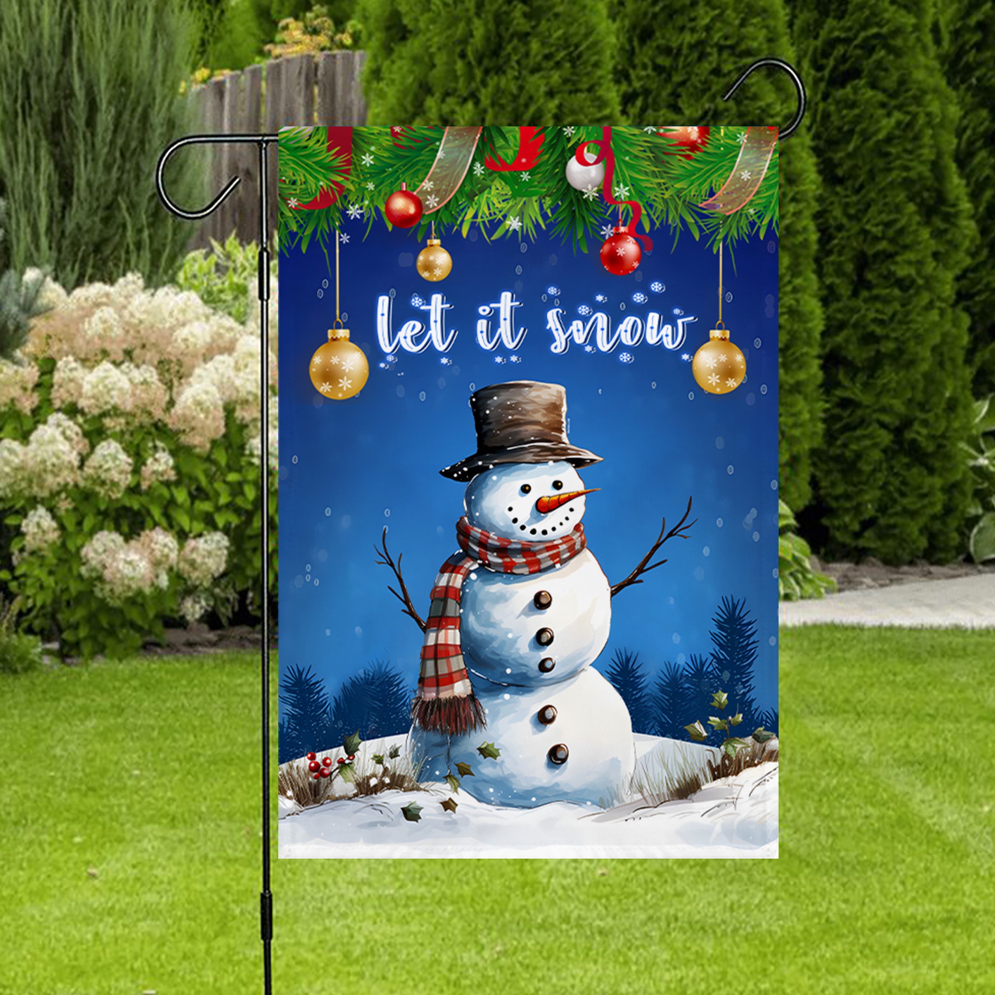 Let It Snow Flag - Merry Christmas Decoration