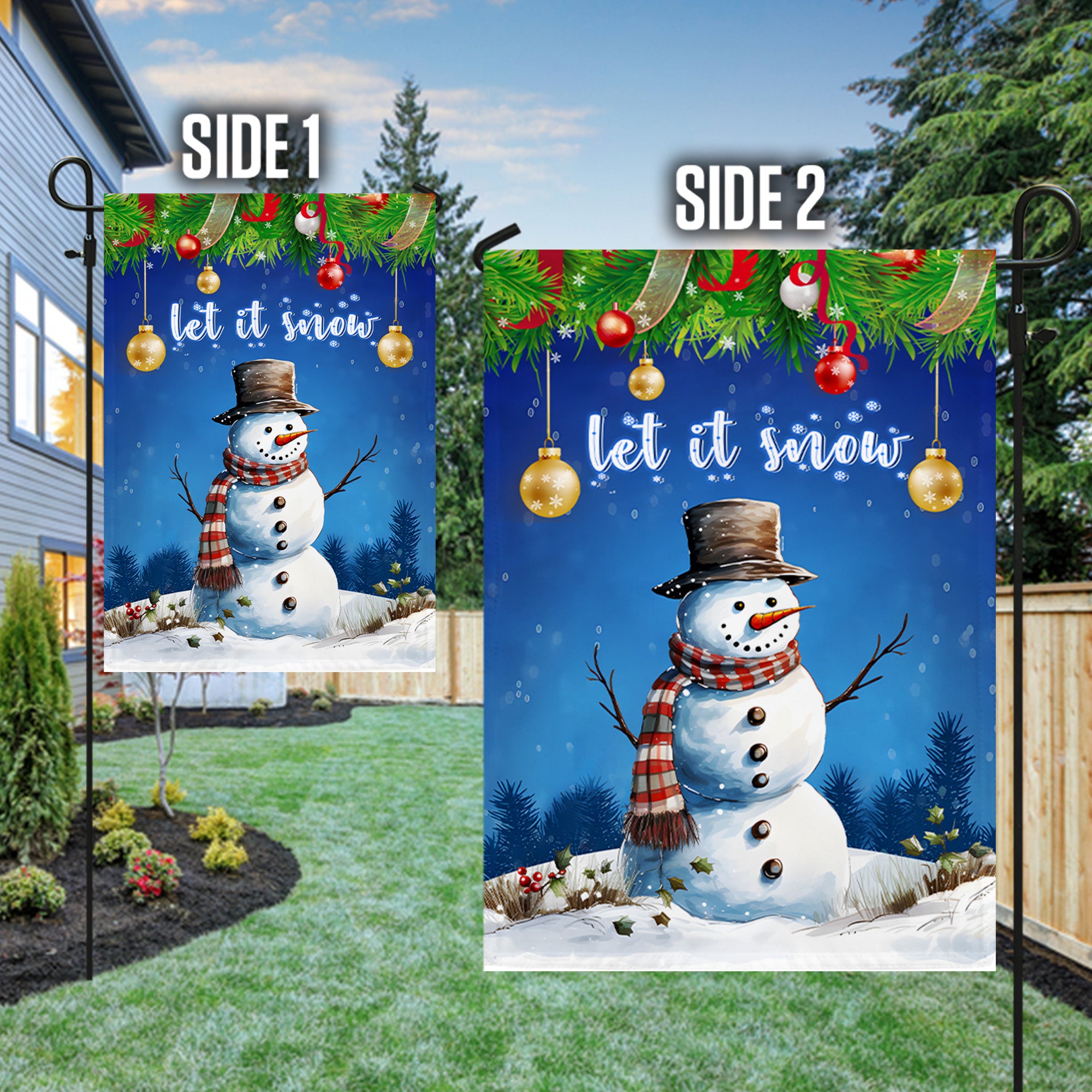 Let It Snow Flag - Merry Christmas Decoration