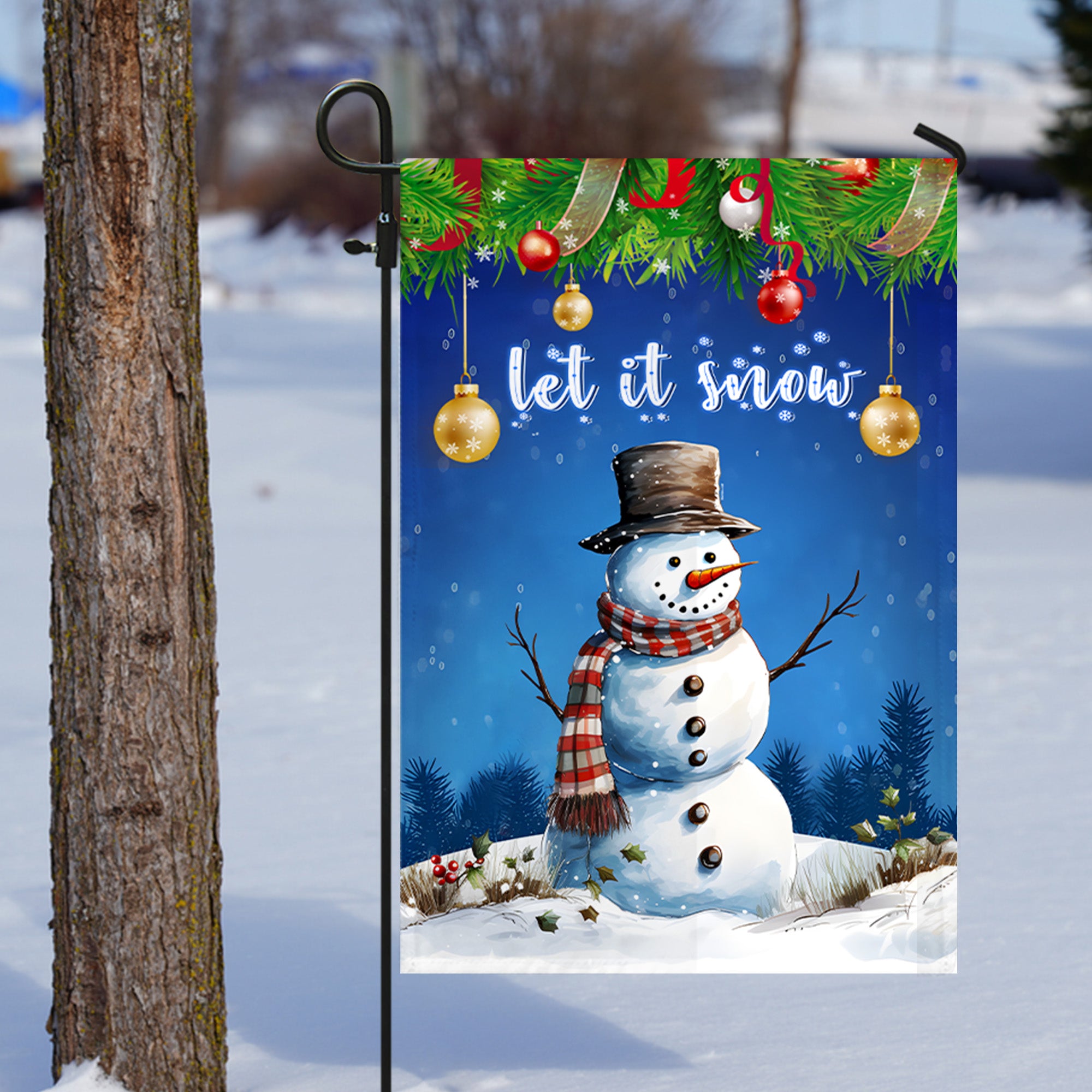 Let It Snow Flag - Merry Christmas Decoration