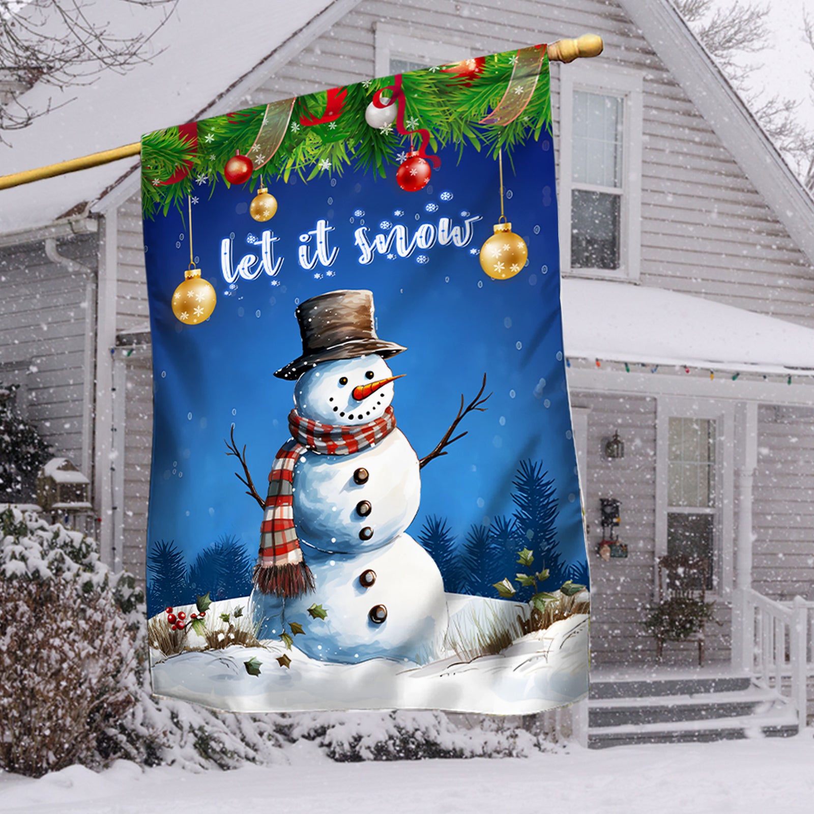 Let It Snow Flag - Merry Christmas Decoration