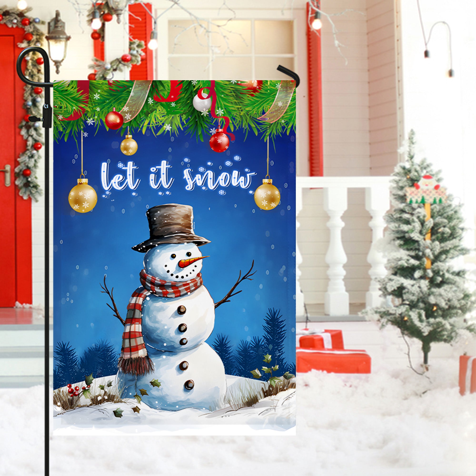 Let It Snow Flag - Merry Christmas Decoration