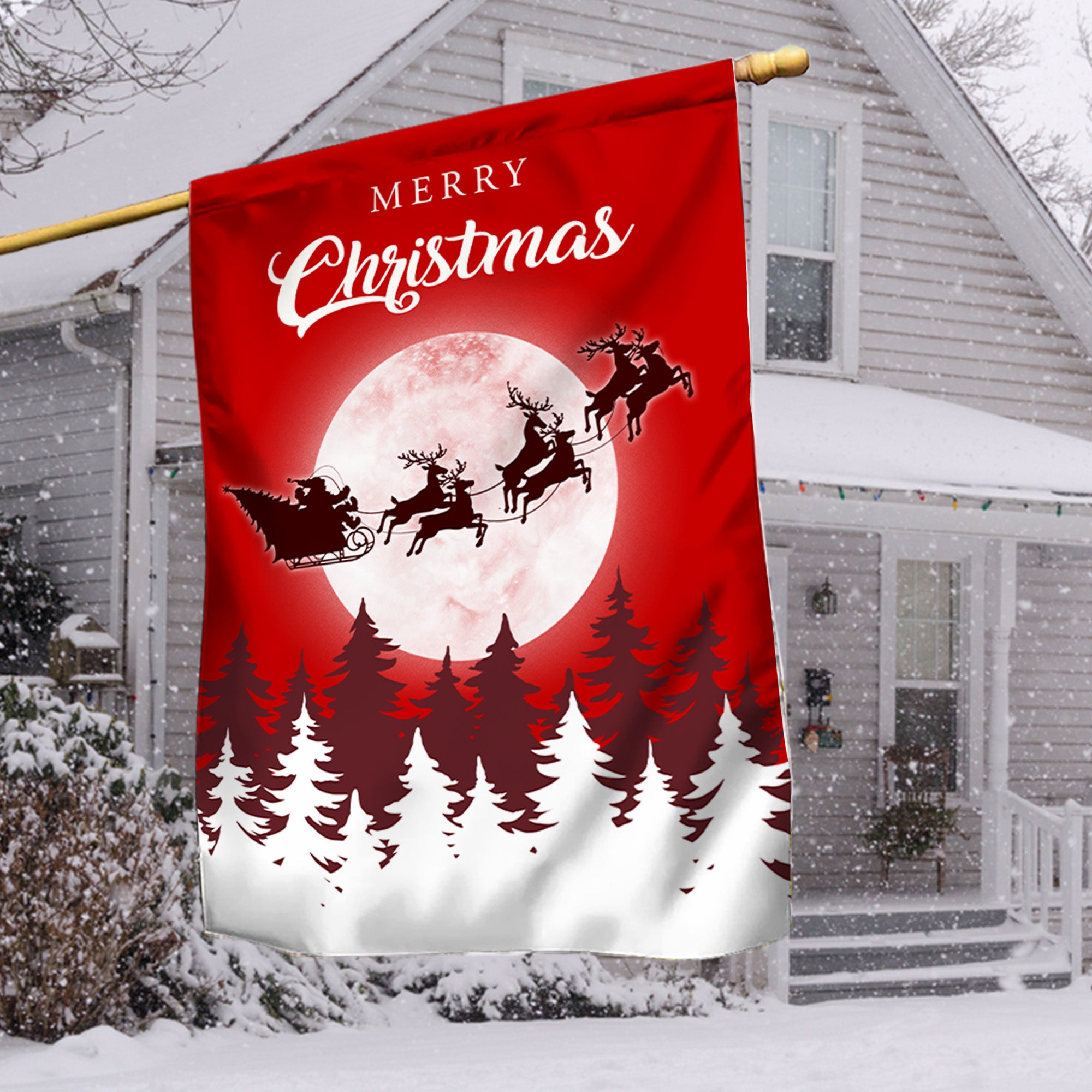 Merry Christmas Flag - Christmas Holiday Decoration