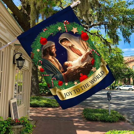 Nativity Of Jesus Child Is Born Christmas Flag - Charming Present