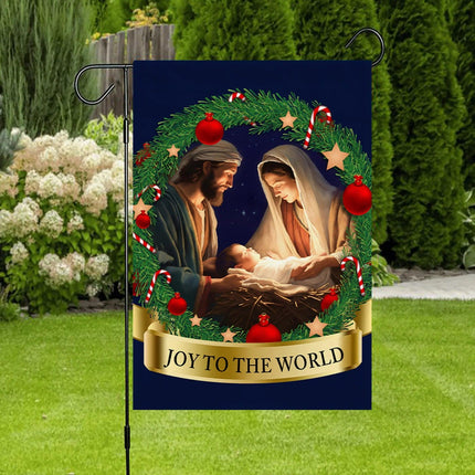 Nativity Of Jesus Child Is Born Christmas Flag - Charming Present