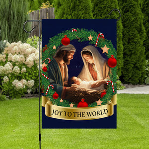 Nativity Of Jesus Child Is Born Christmas Flag