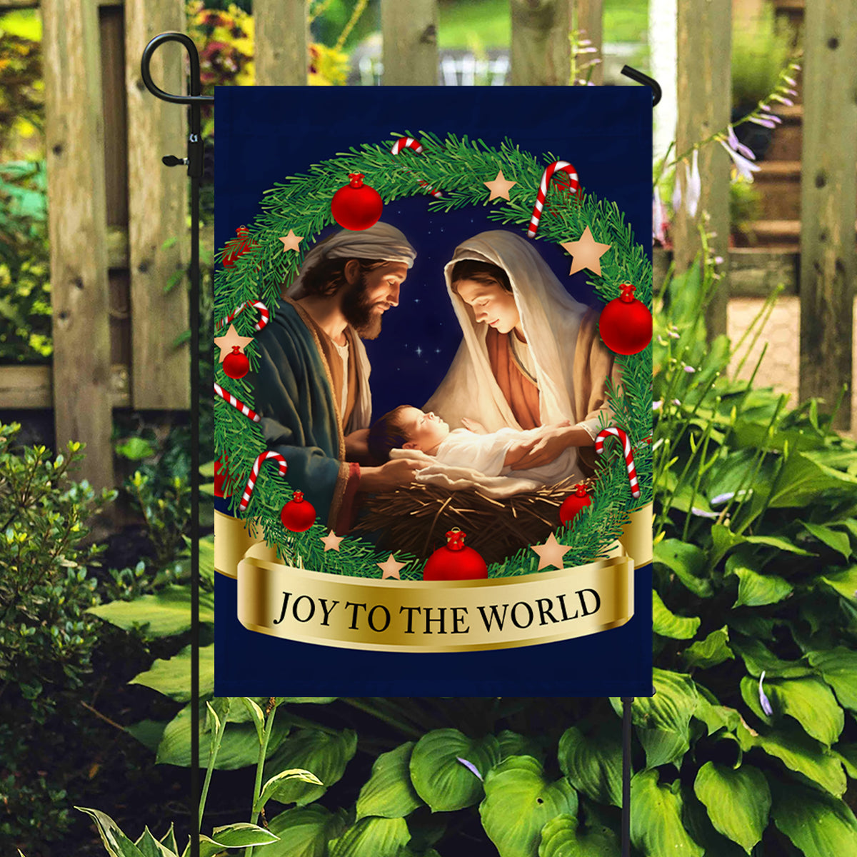 Nativity Of Jesus Child Is Born Christmas Flag